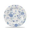 Churchill Vintage Prints fehér kék virágos porcelán peremes desszertes tányér