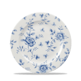 Churchill Vintage Prints fehér kék virágos porcelán peremes desszertes tányér