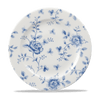 Churchill Vintage Prints fehér kék virágos porcelán peremes lapostányér