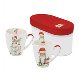 Bögre, csésze Cicás és egérkés porcelán bögre 2 db szett díszdobozban Fridolin & Kitty