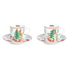 Bögre, csésze Cicás kutyás karácsonyi porcelán eszpresszó csésze szett 2 db Christmas Gang