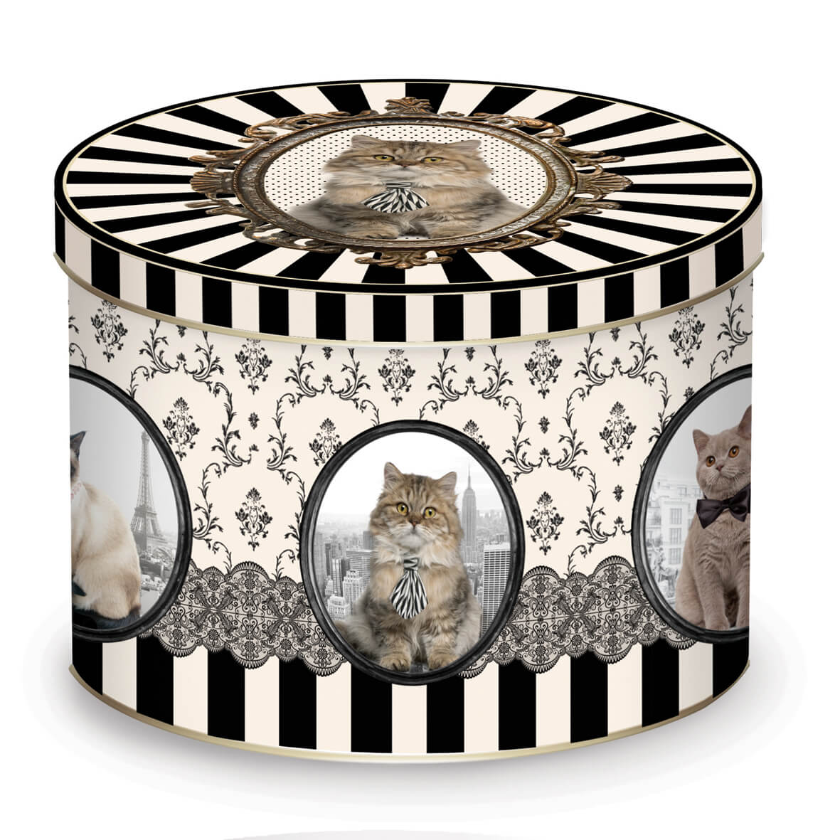 Bögre, csésze Cicás porcelán bögre fém díszdobozban 250 ml
