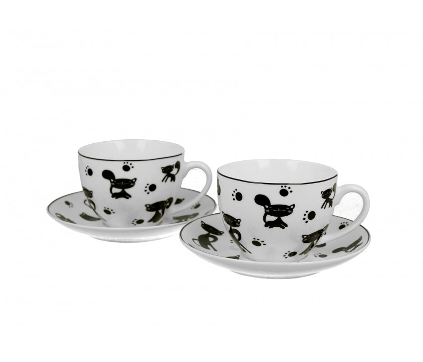 Bögre Cicás porcelán csésze aljjal két személyes díszdobozban