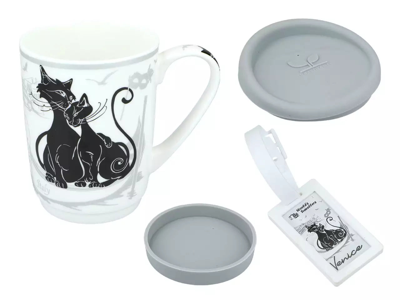 Bögre Cicás porcelán utazóbögre díszdobozban Velence