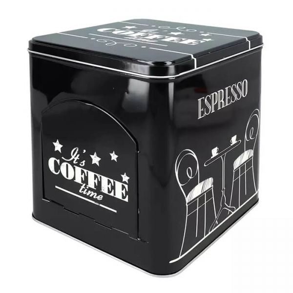 Coffee kávés fémdoboz ablakos adagolóval