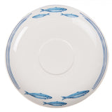 Porcelán csésze aljjal kék halas 250 ml