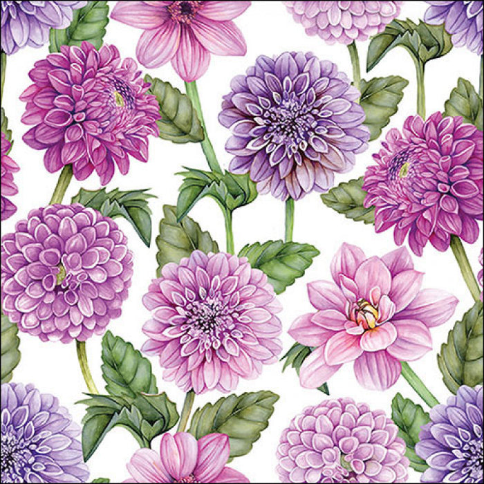 Dália virágos háromrétegű papírszalvéta 33x33 cm 20db