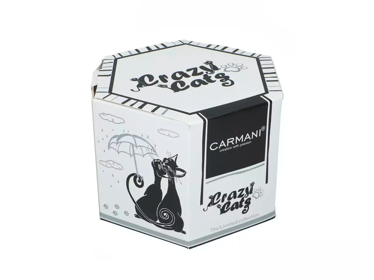Cicás porcelán bögre 500 ml fekete macskák a háztetőn