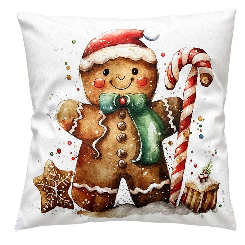 Karácsonyi díszpárna töltelékkel 45x45 cm polyester mézi cukorbottal