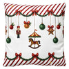 Karácsonyi díszpárna töltelékkel 45x45 cm polyester hintalovas