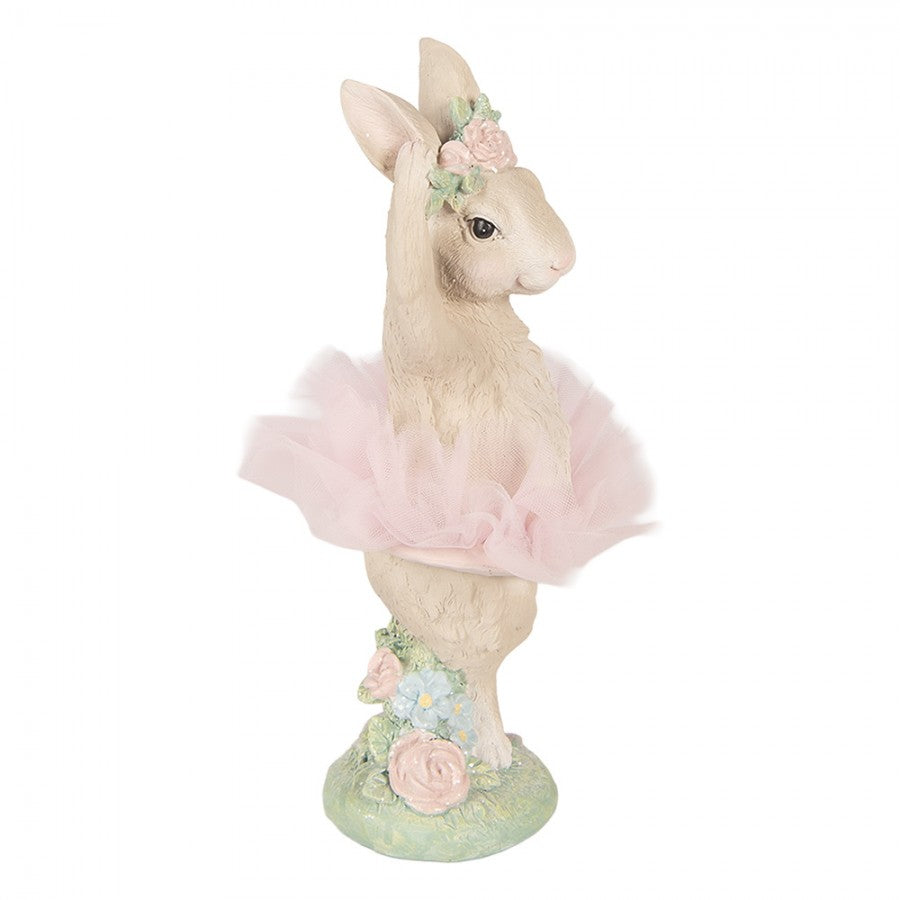 Húsvéti dekoráció figura Rózsaszín tüllszoknyás nyuszi 27 cm