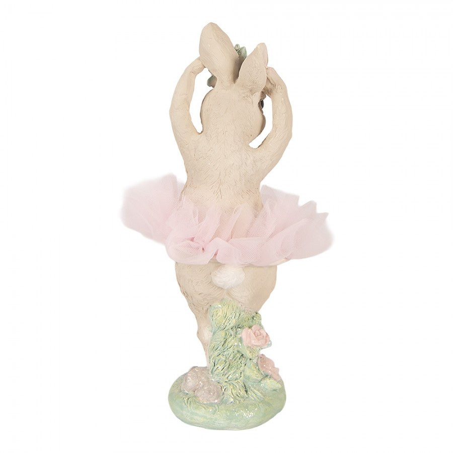 Húsvéti dekoráció figura Rózsaszín tüllszoknyás nyuszi 27 cm