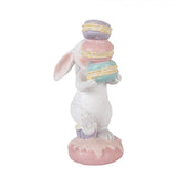 Macaront cipelő fehér nyuszi 8x6x14 cm húsvéti dekoráció figura