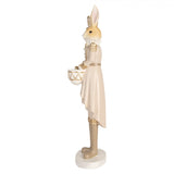 Dekoratív nyúl figura dobbal bézs arany színű 47 cm