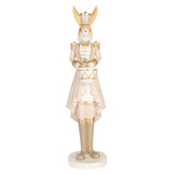 Dekoratív nyúl figura dobbal bézs arany színű 47 cm