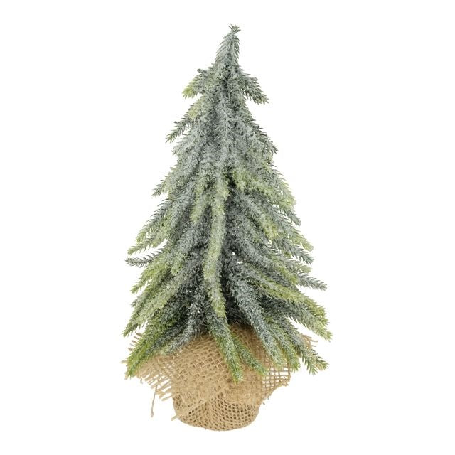 Műfenyő Deres dekor kis műfenyő zsákban 27 cm