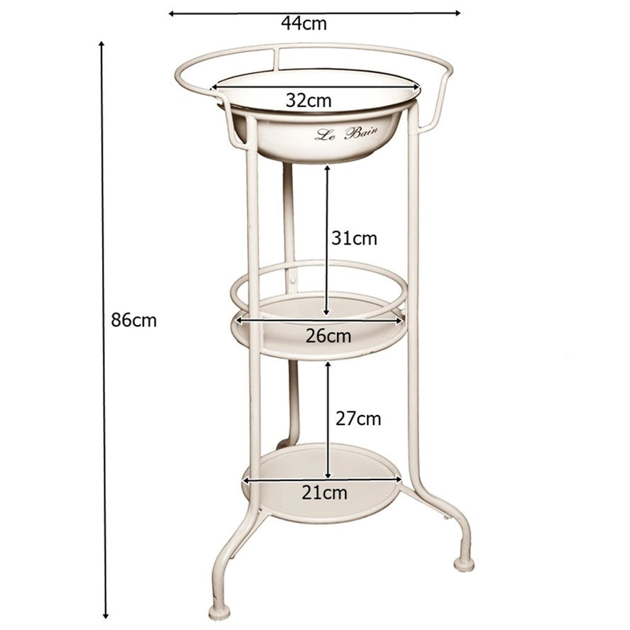Antikolt vintage mosdóállvány lavórral krém 85 cm Le Bain