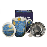 Van Gogh Csillagos éj porcelán bögre fémszűrővel tetővel - 360 ml