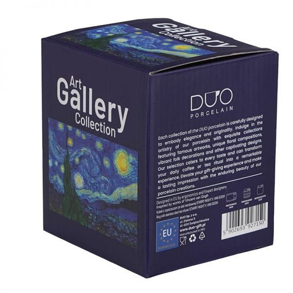 Van Gogh Csillagos éj porcelán bögre fémszűrővel tetővel - 360 ml