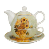 Van Gogh Napraforgók porcelán teáskészlet fémszűrős kannával – 1 személyes