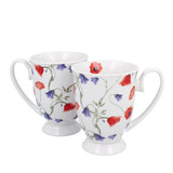 Pipacsos és harangvirágos porcelán bögre szett - 340 ml - ajándékdobozban