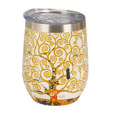 Klimt utazóbögre / duplafalú hőtartó fém pohár - 330 ml - Életfa