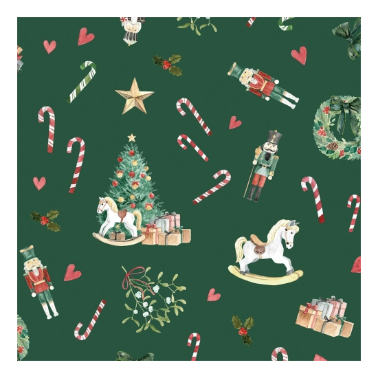 Karácsonyi szalvéta Heritage Christmas zöld 33x33 cm 20 db-os