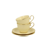 ELegáns porcelán kávés csésze + alj 120 ml 2 személyes VESPER díszdobozban arany szegélyyel