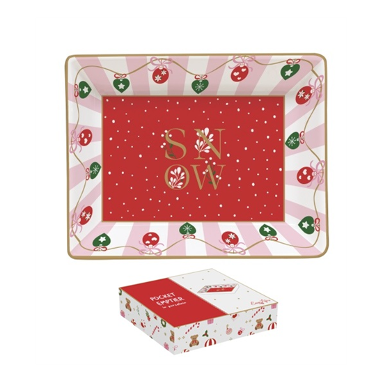 Karácsonyi Porcelán kis kínáló tálka 14x11 cm díszdobozban Christmas Twist