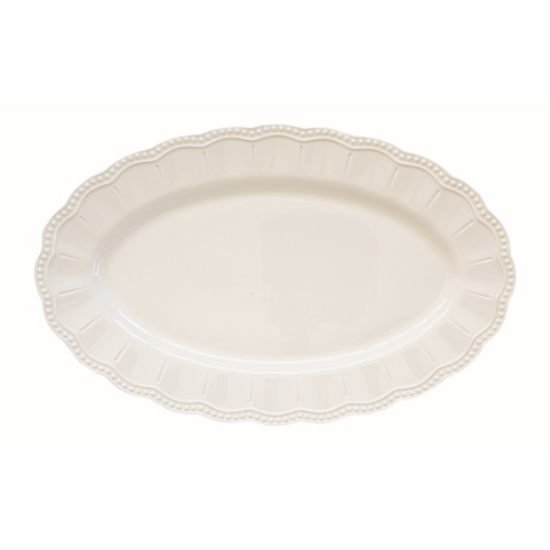 Tál Elite White fehér porcelán ovális sültes kínáló tál domború mintával