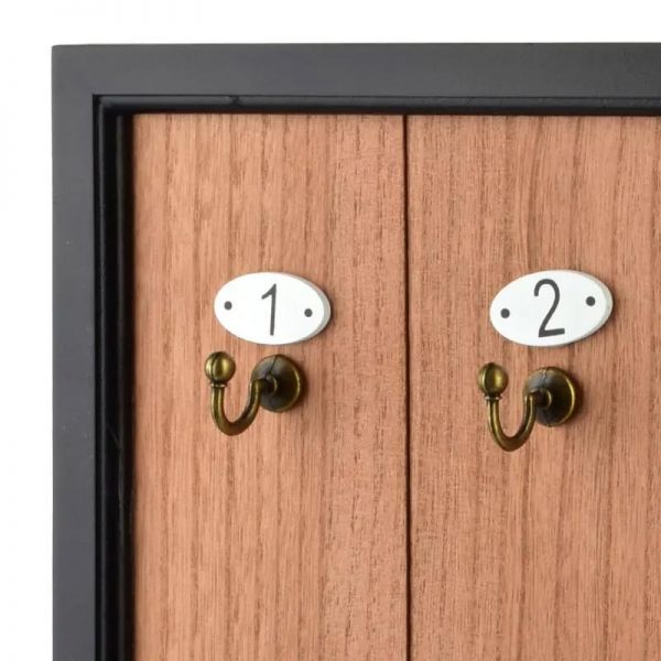 Fa fali kulcstartó 6 db számozott akasztóval