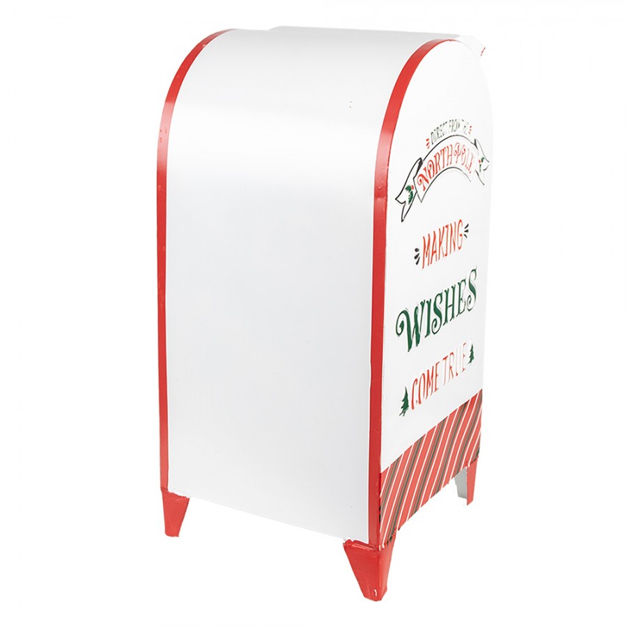 Lámpás Fehér fém karácsonyi postaláda Letters to Santa