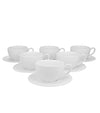 Bögre, csésze Fehér porcelán csésze dombornyomott mintával 6 személyes díszdobozban Diamond