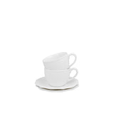 Bögre, csésze Fehér porcelán eszpresszó kávés csésze virág domborítással 2 személyes díszdobozban Alice