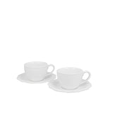 Bögre, csésze Fehér porcelán eszpresszó kávés csésze virág domborítással 2 személyes díszdobozban Alice