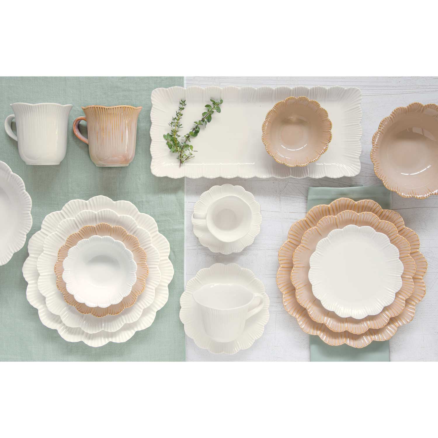 Tálka Fehér porcelán nagy tál 24 cm Fleuri