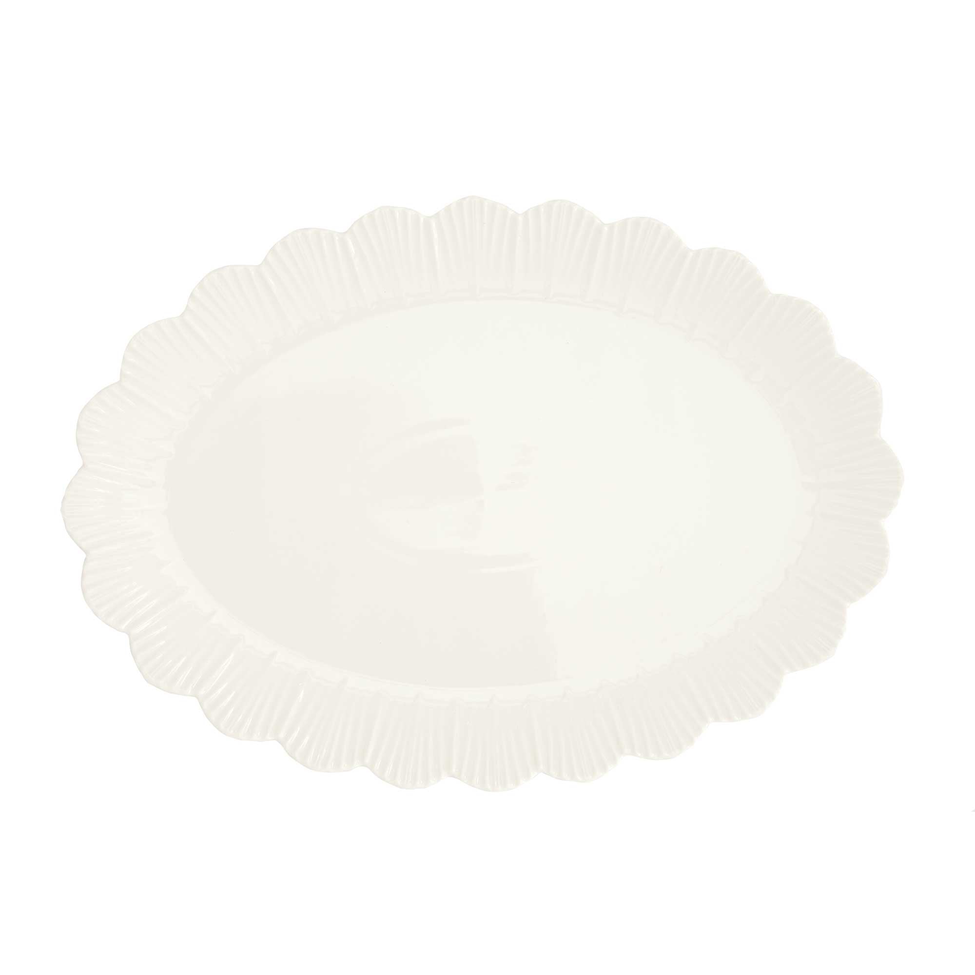 Tálca Fehér porcelán sültes ovális kínáló tálca Fleuri