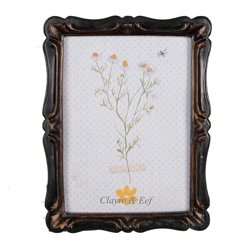 Képkeret Fekete vintage fényképkeret bronz antikolással 13x18 cm