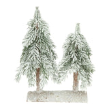 Műfenyő Fenyőfák farönk talpon havas 25x12x30 cm karácsonyi dekoráció