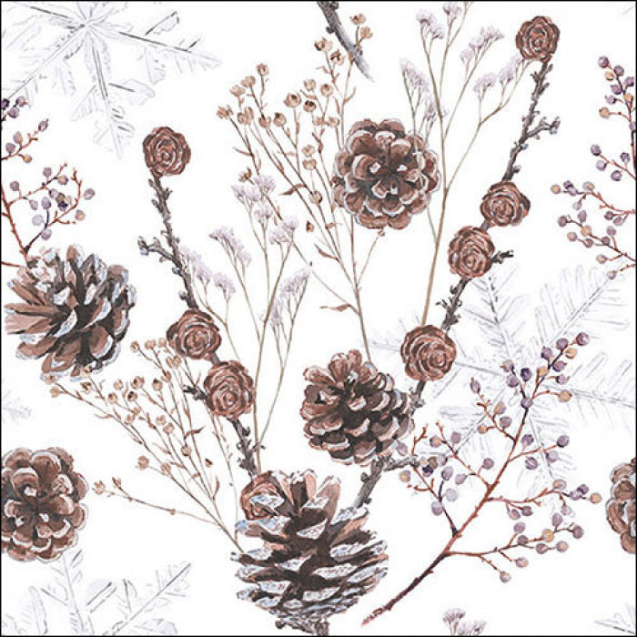 Szalvéta Fenyőtoboz papírszalvéta 33x33 cm Pine cones