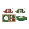 Karácsonyi porcelán csésze + alj 240 ml 2 személyes díszdobozban Festive Avenue