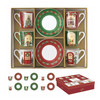 Karácsonyi porcelán eszpresszó kávés csésze + alj 100 ml 6 személyes díszdobozban Festive Avenue
