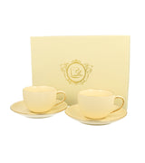 Porcelán csésze + alj 220 ml 2 személyes ECRU díszdobozban