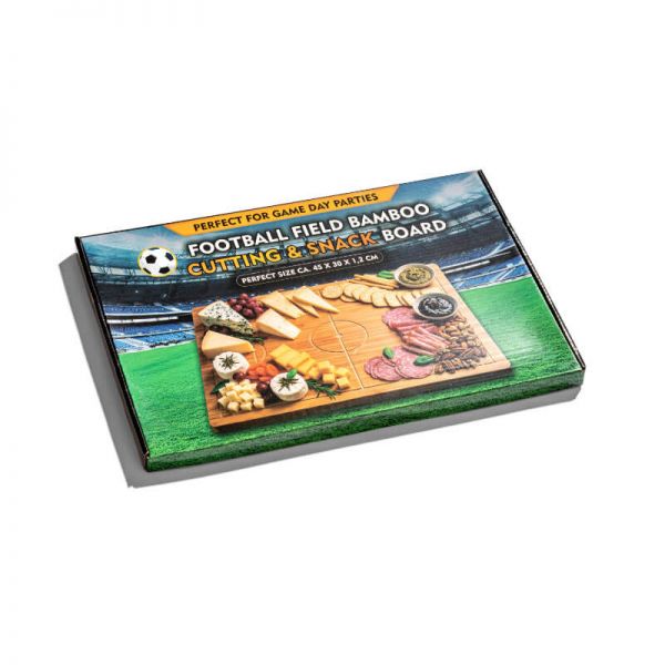 Focipályás bambuszfa vágódeszka focirajongóknak – 45x1,2x29,6 cm