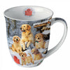 Bögre, csésze Golden retriever kölykök karácsonyi porcelán bögre