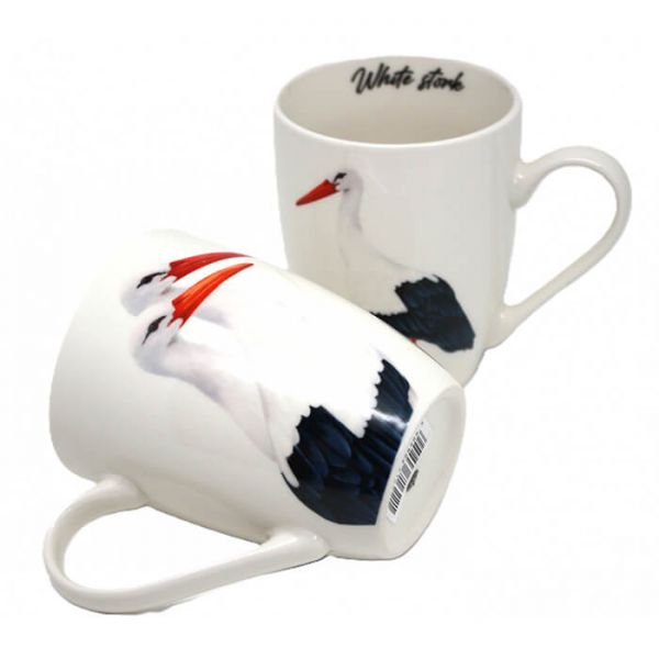 Gólya madaras porcelán bögre 350 ml dobozban