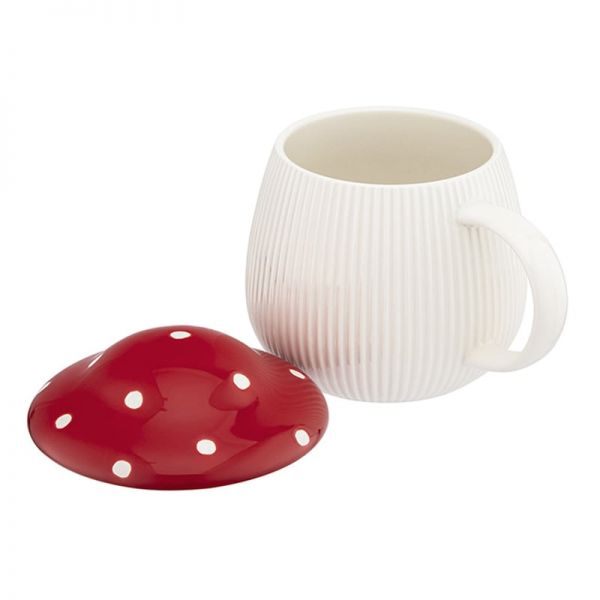 Gomba formájú porcelán bögre tetővel - 340 ml