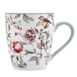Gránátalmás - madaras porcelán bögre - 370 ml