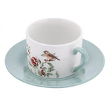 Gránátalmás - madaras porcelán csésze aljjal - 230 ml