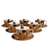Bögre, csésze Gustav Klimt porcelán csésze hat személyes szett díszdobozban A Csók 250 ml